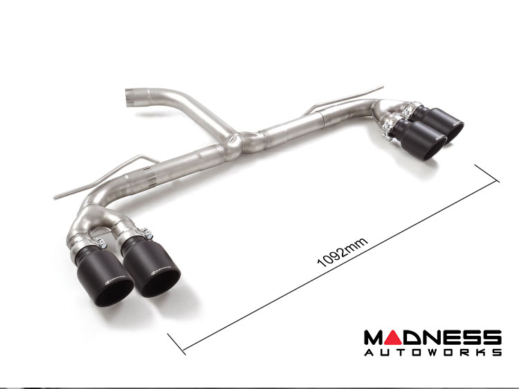 Audi A3 Sportback Performance Exhaust - Ragazzon - Axle Back - Evo Line - Non Resonated - Black Quad Tip (2020+)